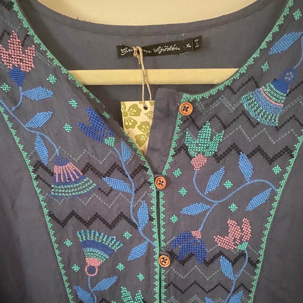 NWT Gudrun Sjoden blue linen dress, XL